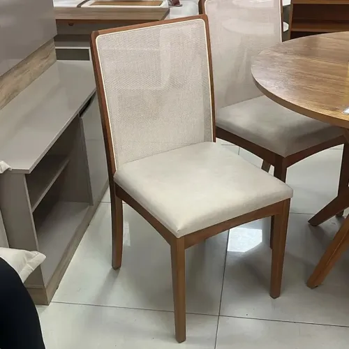 Kit 2 Cadeiras de Jantar em Linho Madeira p32