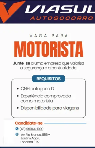 MOTORISTA CNH D