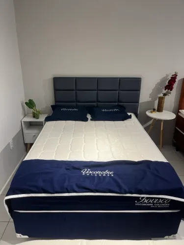 CAMA CASAL BOX PREMIUM DE MOLAS ENSACADAS NOVA (tamanho padrão ou Queen)