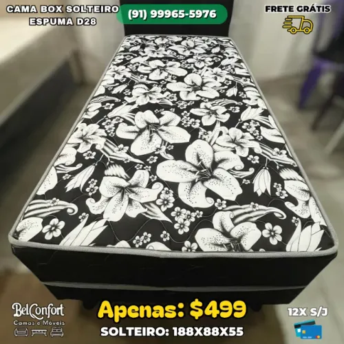 Cama Box Solteiro Espuma D28 Entrega Grátis 