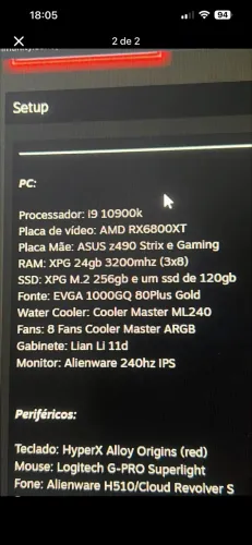 PC GAMER I9 10th E AMD 6800XT