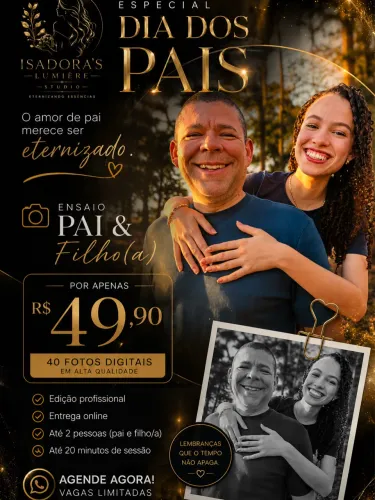 Ensaio Especial de Dia dos Pais - Apenas R$ 49,90!