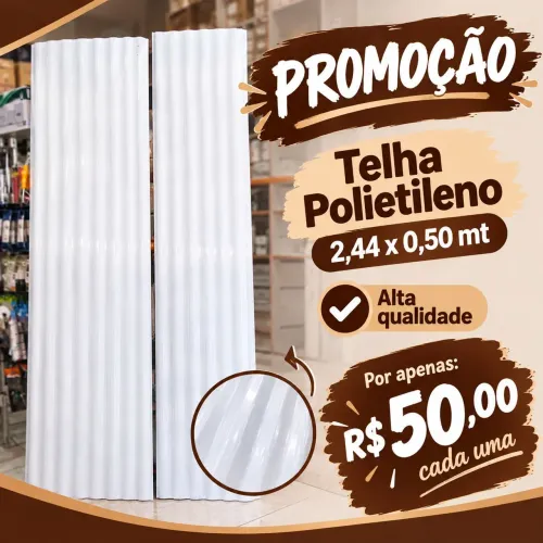 Telha Polietileno 244x0,50 Na promoção