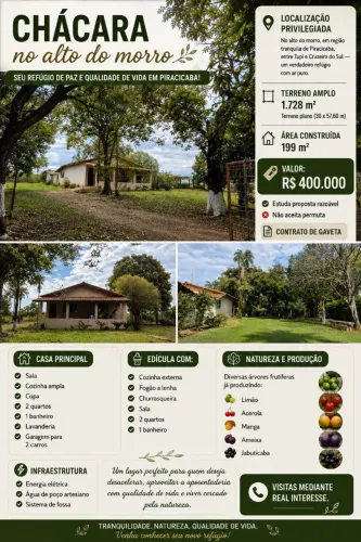 Chacara terreno plano