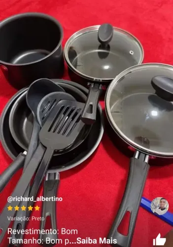 Jogo de panela antiaderente