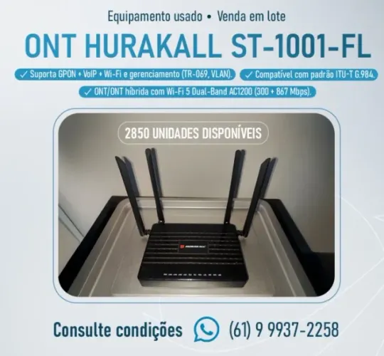 ROTEADOR HURAKALL ST-1001-FL WiFi 5 (ONT Híbrida)