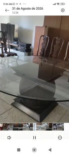 Tampo de mesa de vidro 1,80m de diâmetro