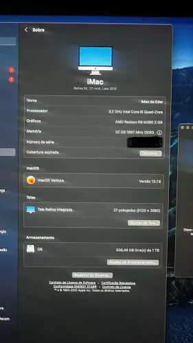 iMac 27" Retina 5K (Late 2015) - 32GB RAM - Ideal para Produção e Estabilidade