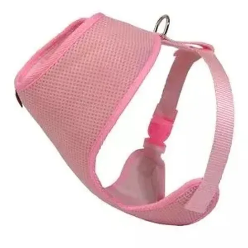 Peitoral pet ajustável rosa claro tam P