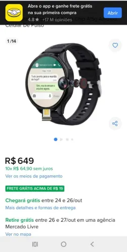 Celular de pulso completo 4G/5G