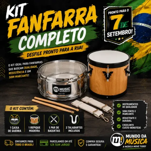 KIT FANFARRA COMPLETO - PRONTO PARA O 7 DE SETEMBRO ?