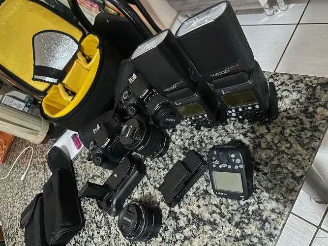 KIT COMPLETO CANON - CÂMERAS + LENTES + FLASH