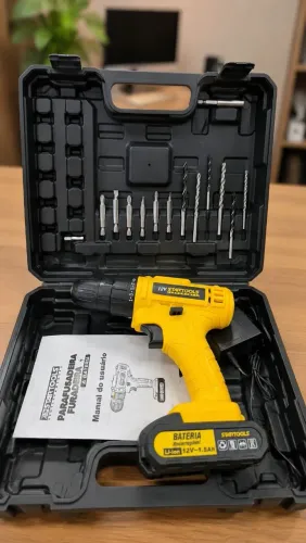 Kit Parafusadeira/Furadeira 12V com Acessórios