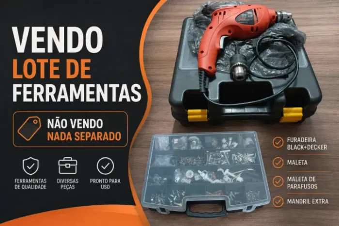 Imperdível! Furadeira Black+Decker + maleta de parafusos+ mandril extra