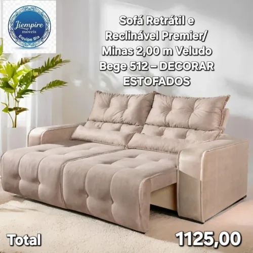 SOFÁ RETRÁTIL E RECLINÁVEL PREMIER 