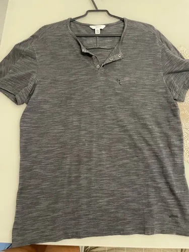 Camisa Calvin Klein Gola Henley Mescla Chumbo - Masculina - Original