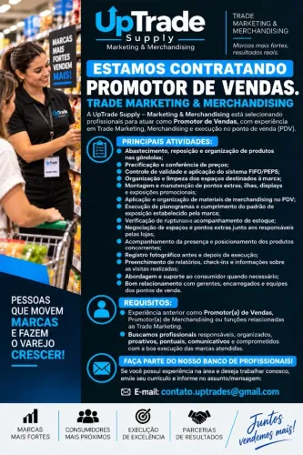 Vaga de promotor de vendas