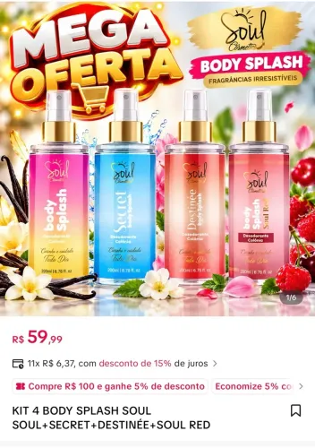 Kit quatro Body Splash (NOVOS)