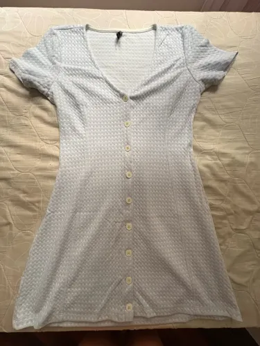 Vestido Curto Xadrez Azul e Branco - Renner Blue Steel | P