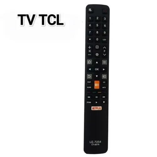 Controle Remoto Compatível com Smart TVs TCL RC802N e L32S4900S botões Netflix Globoplay