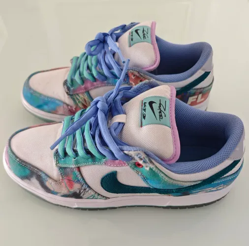 Tênis Nike SB Dunk Low x Futura Laboratories x Aqua Azul