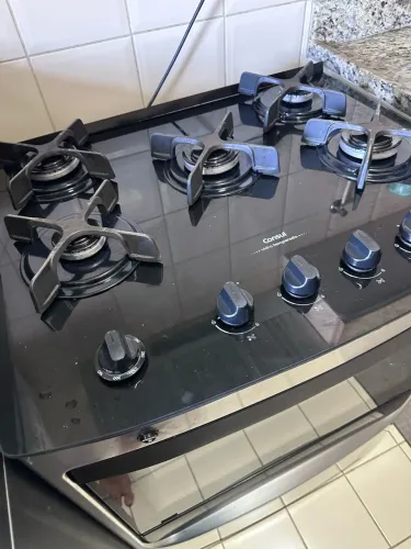 Fogão Consul 5 Bocas Inox Mesa de Vidro - 5 Meses de Uso - Impecável