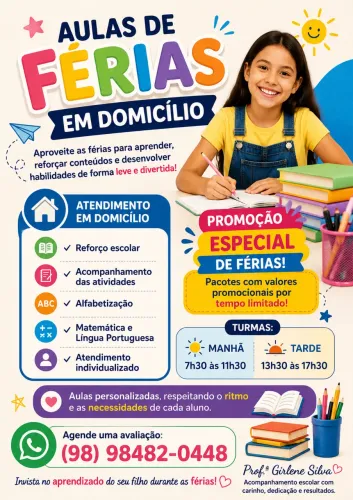 Aulas em domicílio.