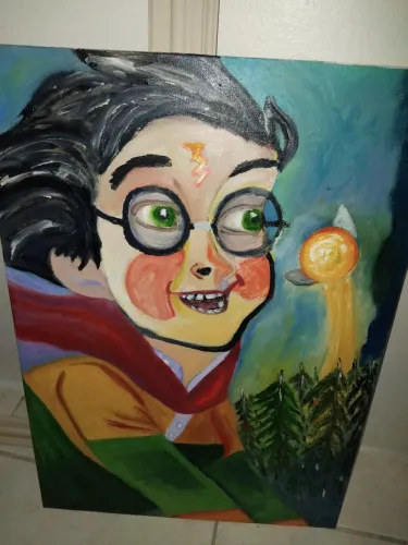 Quadro Harry Potter Oleo sobre tela fã arte manual unico