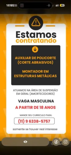 Estamos contratando com ou sem experiência