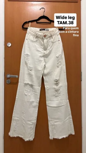 Calça jeans 38 ideal para mulheres que tem a cintura fina e o quadril mais largo