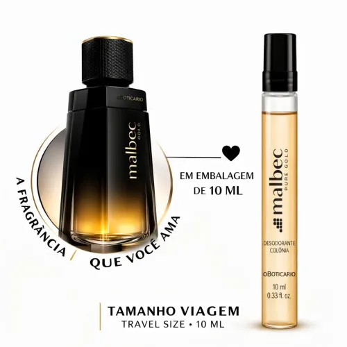 Malbec Pure Gold 10ml Boticário Perfume de bolsa