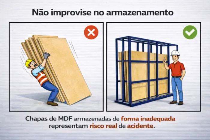 Evite acidentes na marcenaria - Rack para chapas de MDF sob medida