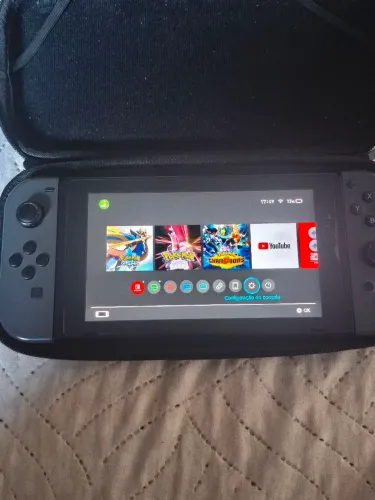 Nitendo Switch -HAC-001(01) -Bloqueado- Cor Cinza