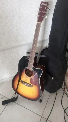 Violão de aço novo elétrico volck acústico com bag acolchoado