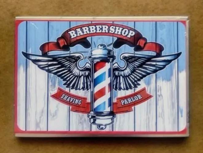 Placa Decorativa em Metal Barber Shop