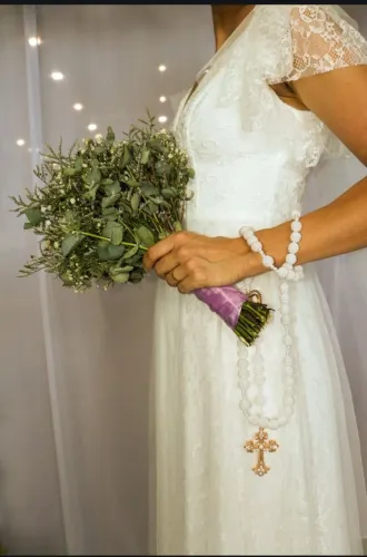 Vestido de Noiva e Véu 