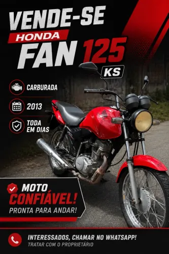 Fan 125 motor carburado 2013