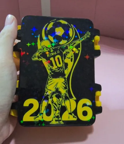 Caixa porta figurinhas efeito holográfico