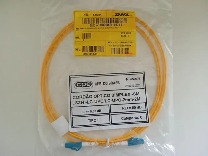 Cordão Óptico LC-UPC/LC-UPC SM SIMPLEX LSZH 2m
