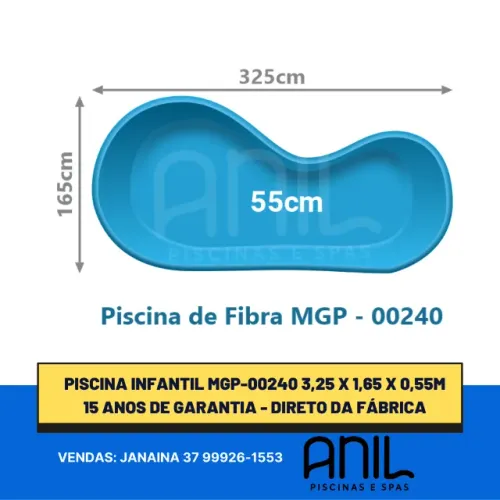 JA - Piscina infantil 3,25 x 1,65 x 0,55m
