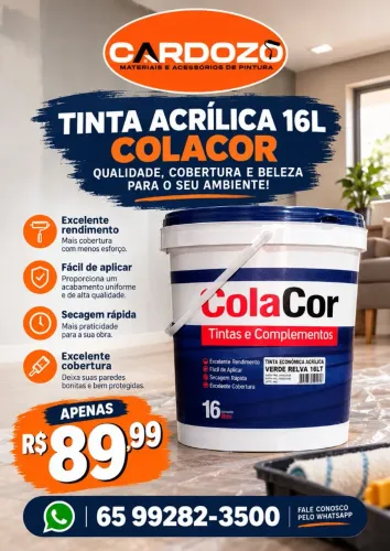 TINTA ACRÍLICA 16 LITROS / USO INTERNO