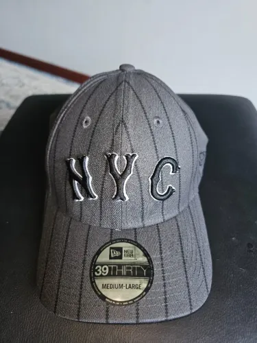 Bone New Era Aba Curva 3930 Nyc New York Cinza/preto Tam M/g
