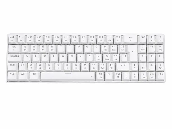 TECLADO MECÂNICO GAMER ZED PRO RGB BRANCO SWITCH MARROM