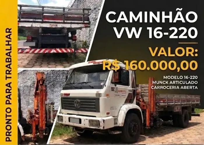 CAMINHÃO VW 16-220 COM MUNCK ARTICULADO