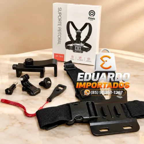 Suporte Peitoral para Celular e Câmera de Ação (GoPro) - Kit Completo 