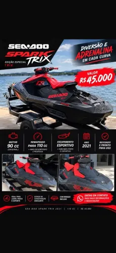 VENDO JET SKI SEADOO SPARK TRIXX - ANO 2021