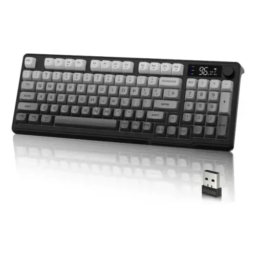 Teclado de Membrana Sem Fio Freewolf M96 Mechanical Feel (sensação de mecânico) Dual Mode