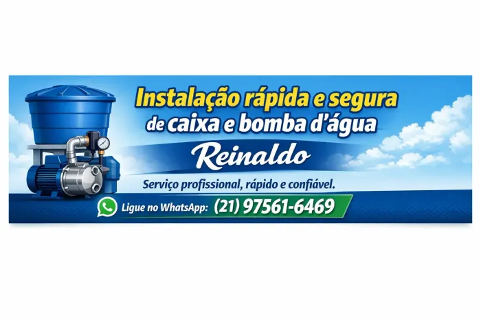 Fazemos instalação de Caixa d'água e bomba d'água. 