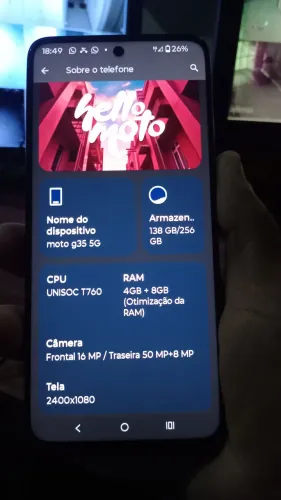 Troco celular moto G35 por celular Samsung