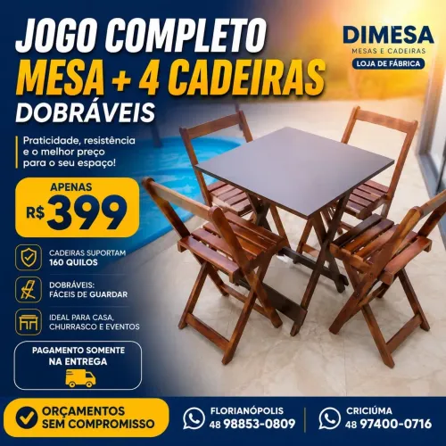 Venda de mesas e cadeiras dimesa direto da fábrica ? * entrega rápida